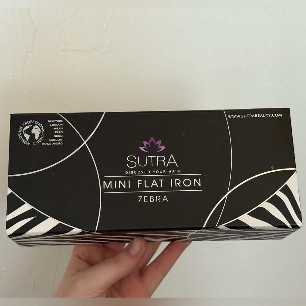 Sutra Mini Zebra Print Ceramic Plated Hair Straightener Travel Size